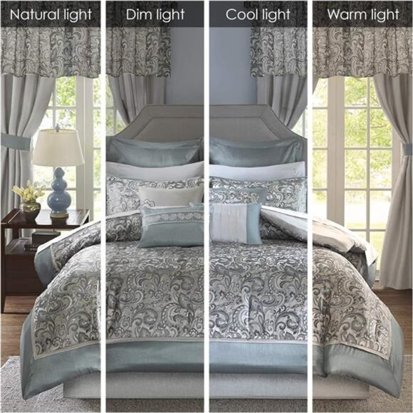 Madison Park Essentials Brystol 24 Piece Room in a Bag Faux Silk Comforter - Picture 2 of 7